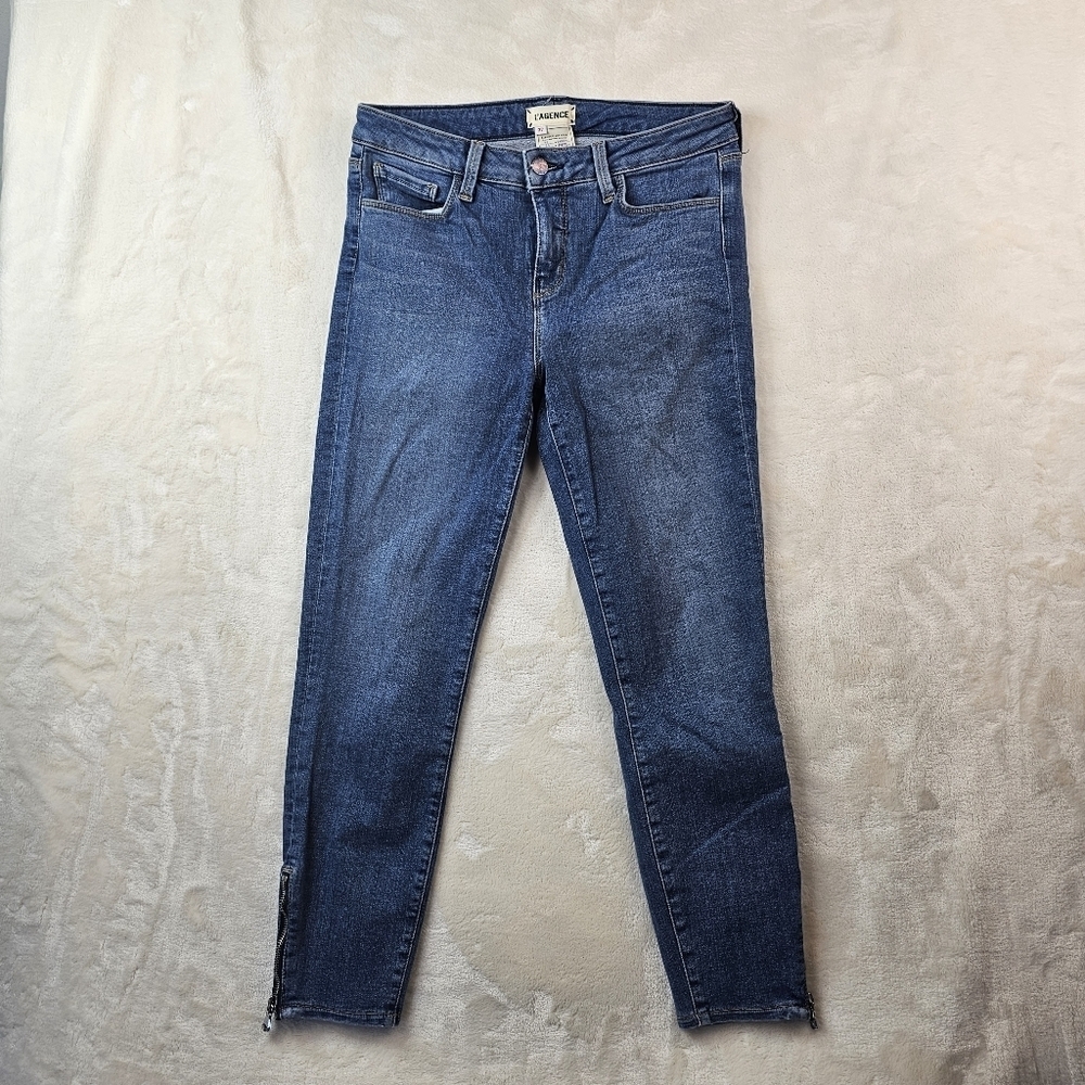 L’agance Jeans Women’s 27 Embellished Zipper Ankle Detail